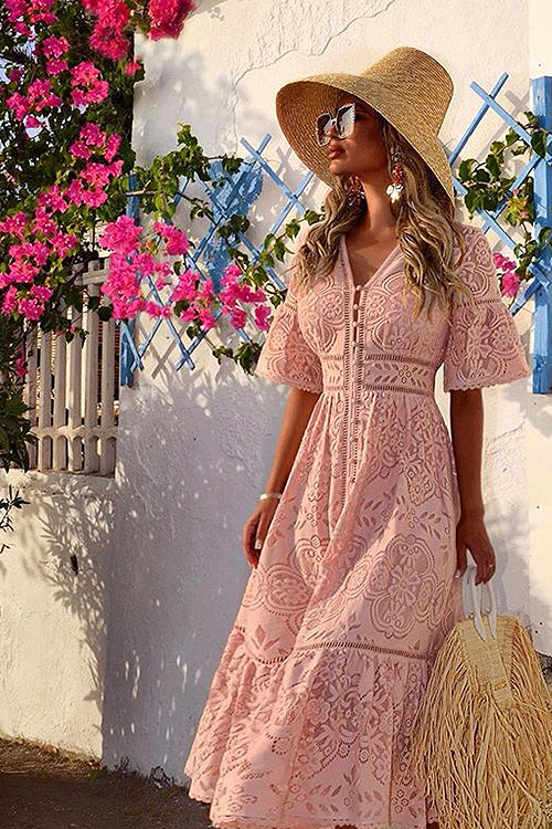 Spend Some Time Lace Midi Dress - 3 Colors