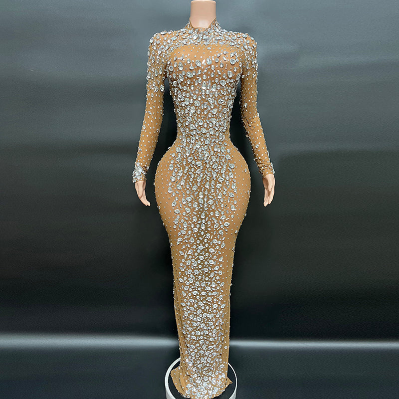 Handmade Luxury Diamond Evening Dress