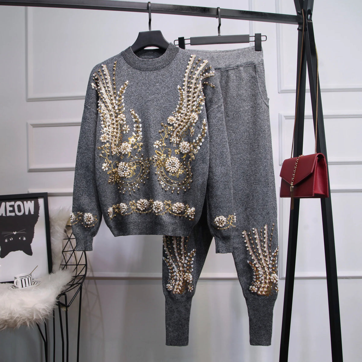 Winter Pearl Sweater Set
