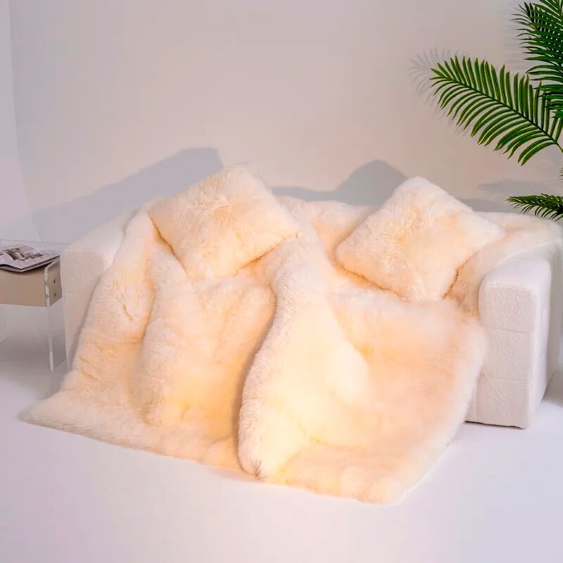 Wool Blanket and Pillow Cover Set