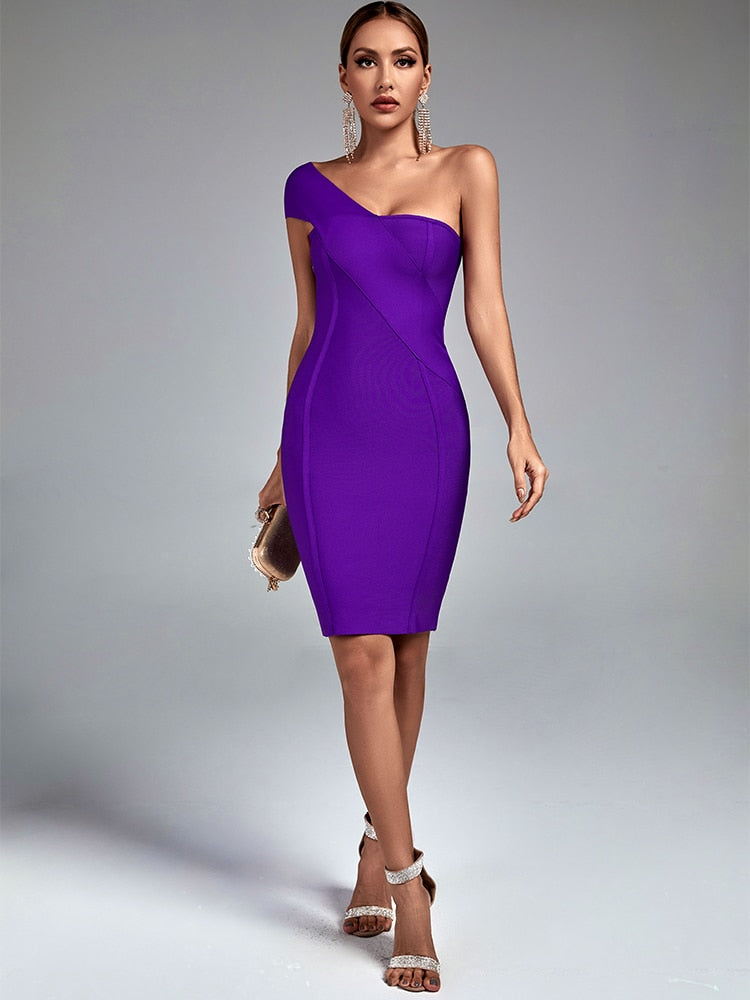 Women Purple Bodycon Evening Dress