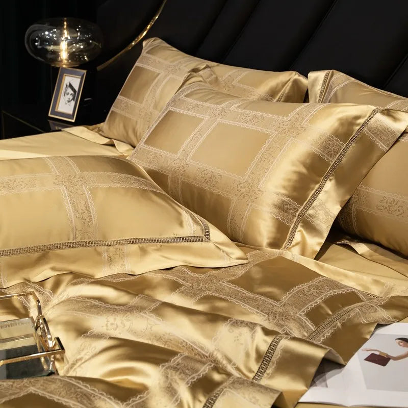 Luxury Classic Satin Jacquard Duvet Cover Set