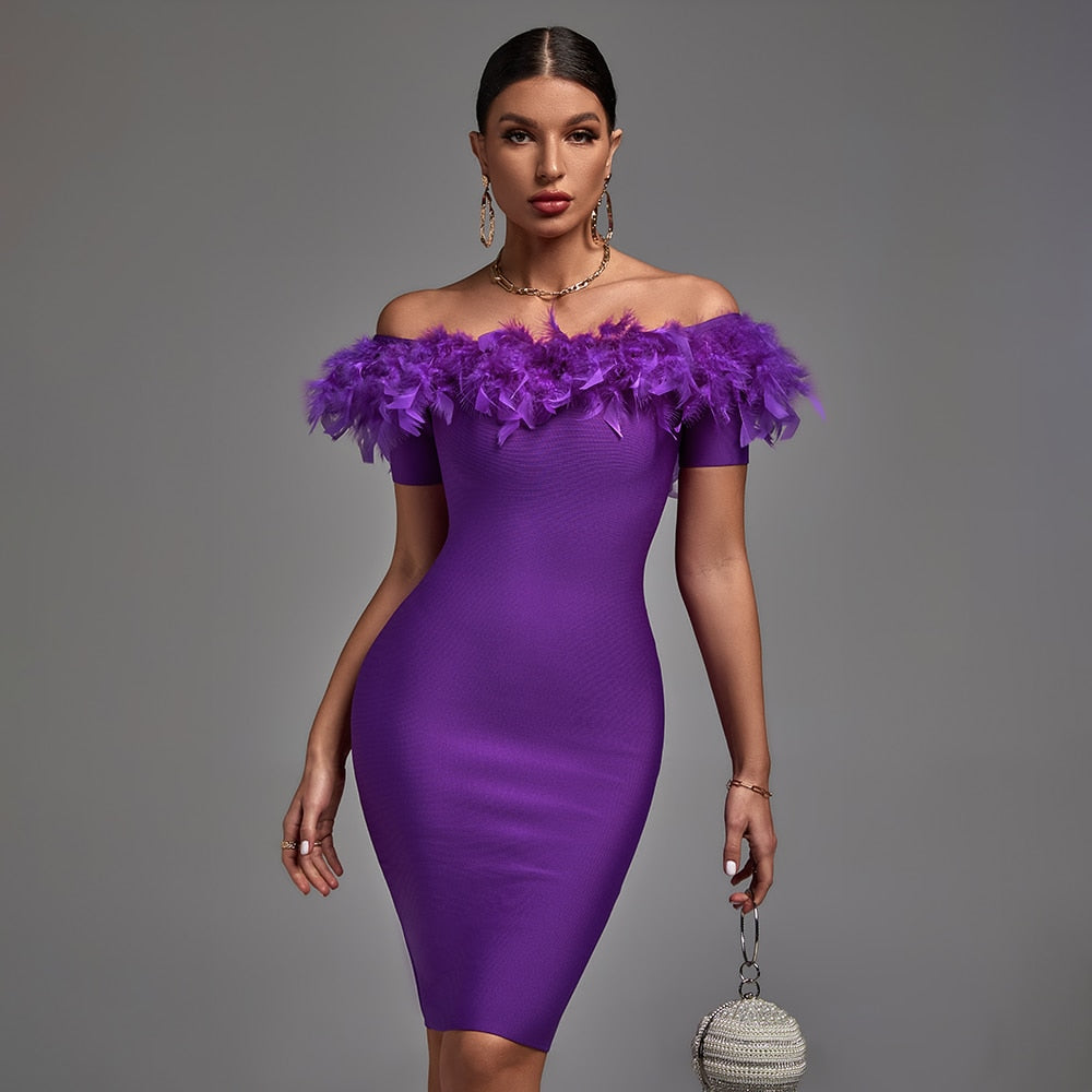 Tassel Purple Bandage Dress