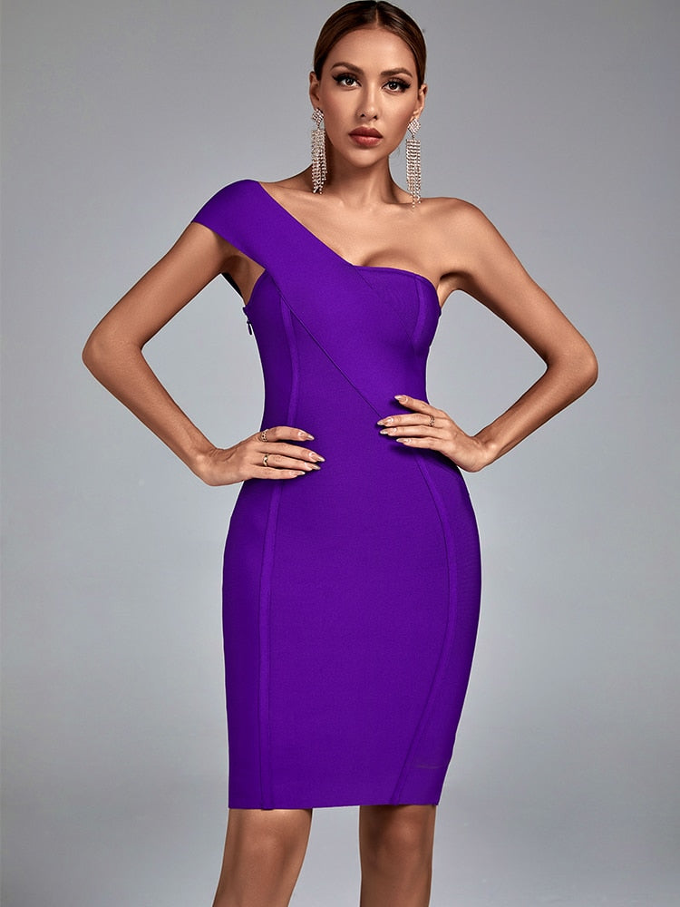 Women Purple Bodycon Evening Dress