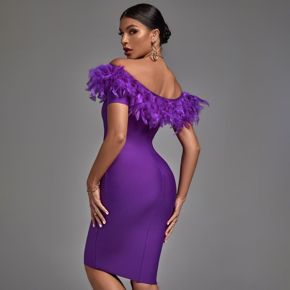Tassel Purple Bandage Dress