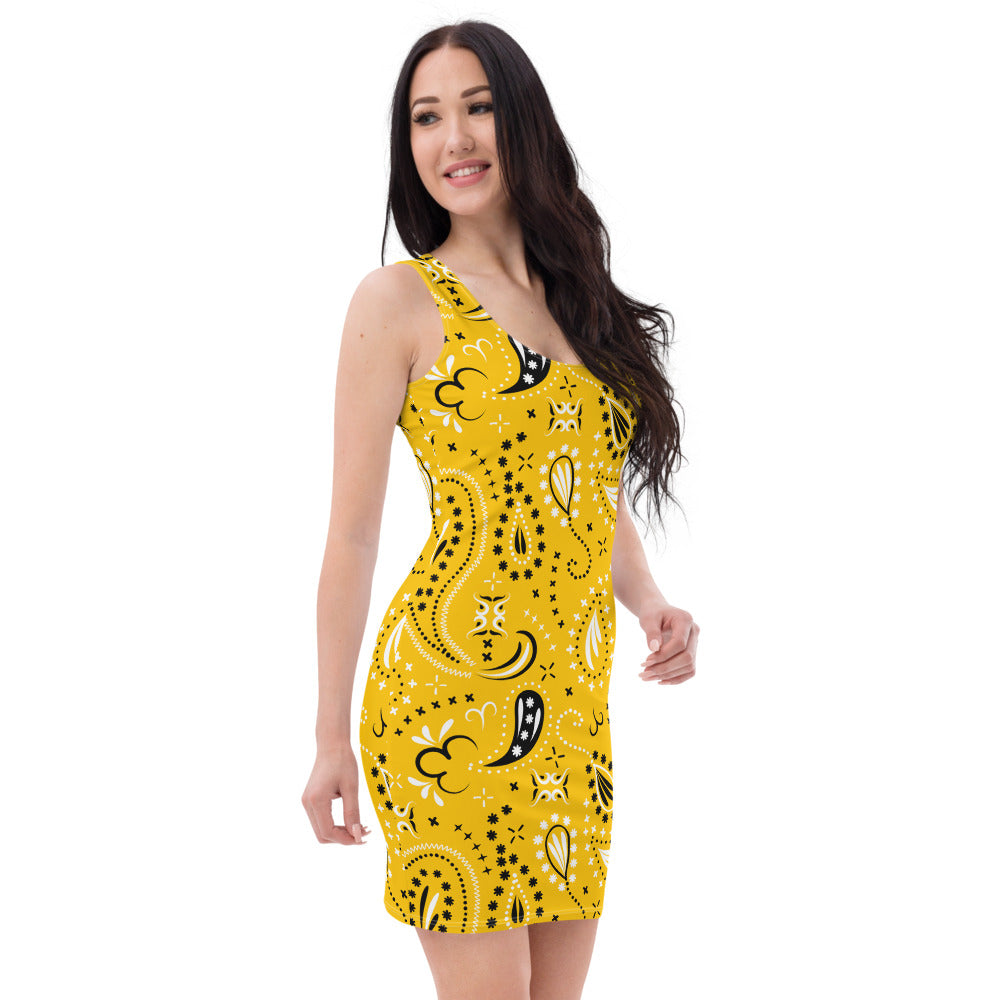 Yellow Paisley Sublimation Cut & Sew Dress