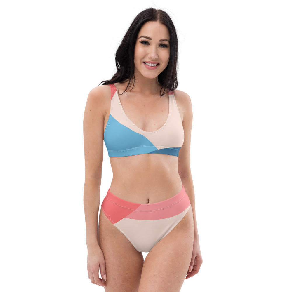 Geometric Recycled high-waisted bikini