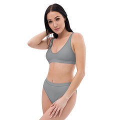 Gray Recycled high-waisted bikini