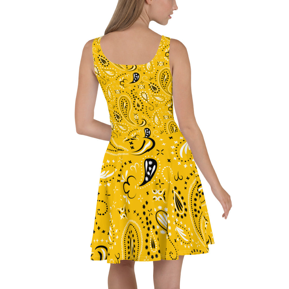 Yellow Paisley Skater Dress