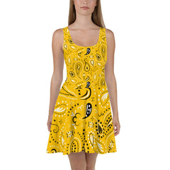 Yellow Paisley Skater Dress
