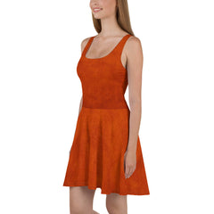 Burnt-orange Skater Dress