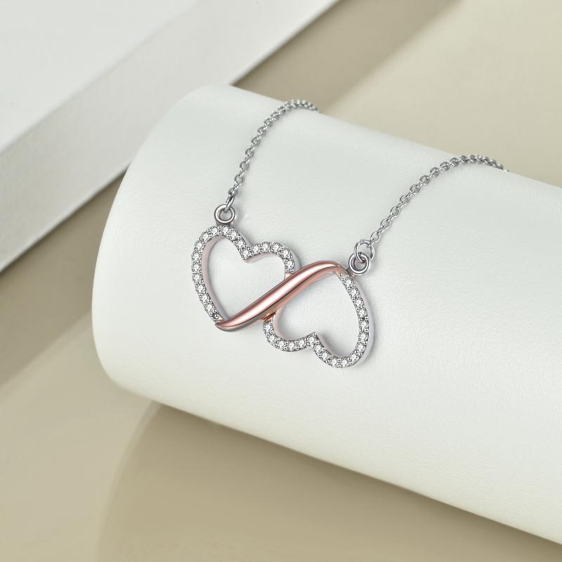 Infinity Love Double Heart Necklace