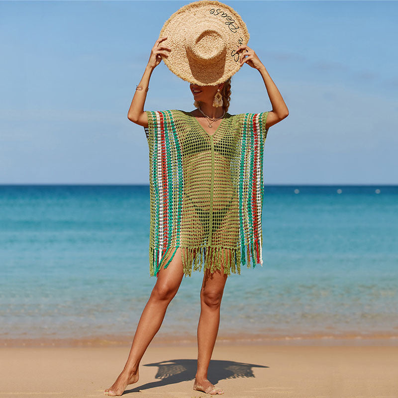 Knit Colorful Beach Blouse
