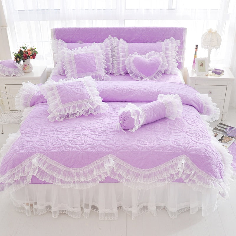 Quilted lace Bedding set