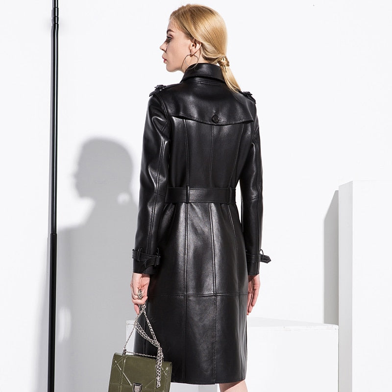 Leather Trench Coat women