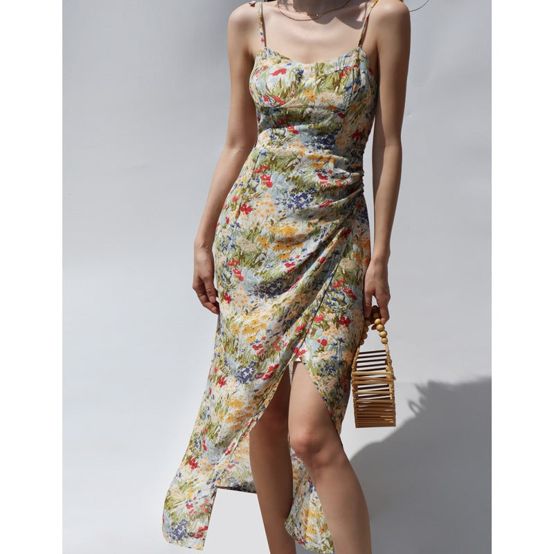 Ifomat Flower Painting Maxi Dress