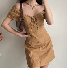 Ifomat Western Khaki Tie Dress