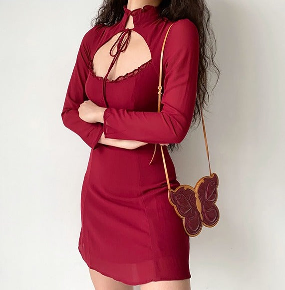 Ifomat Cordelia Hollow Mesh Dress