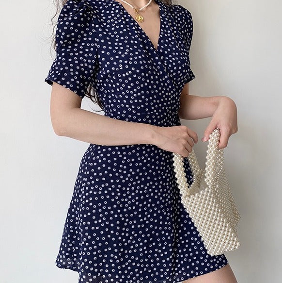 Ifomat Gwyneth Navy Wrap Dress