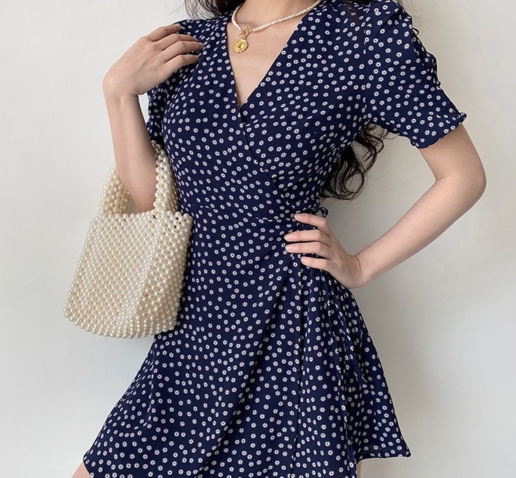 Ifomat Gwyneth Navy Wrap Dress