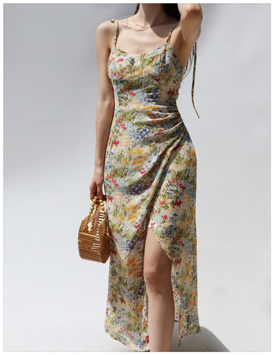 Ifomat Flower Painting Maxi Dress