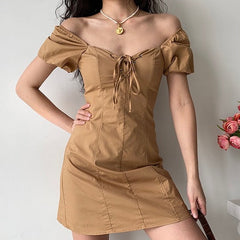 Ifomat Western Khaki Tie Dress