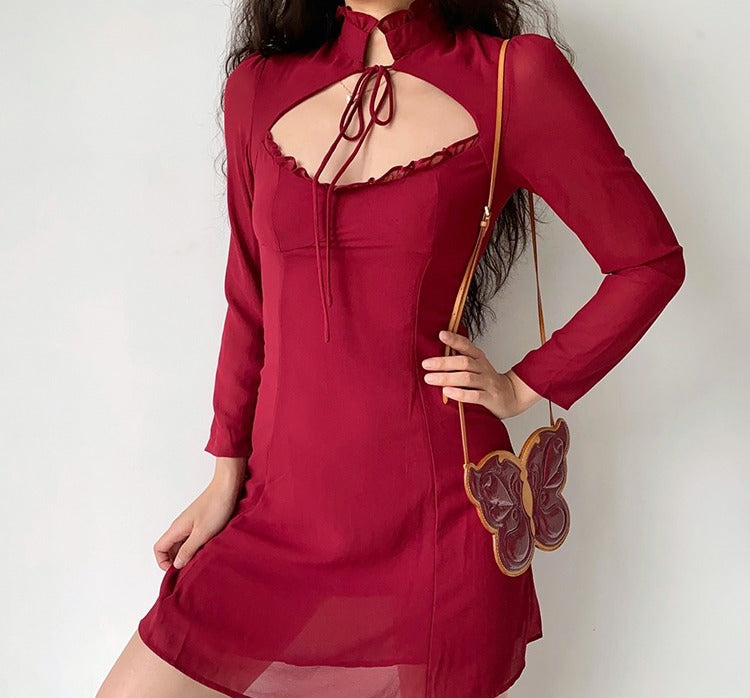 Ifomat Cordelia Hollow Mesh Dress