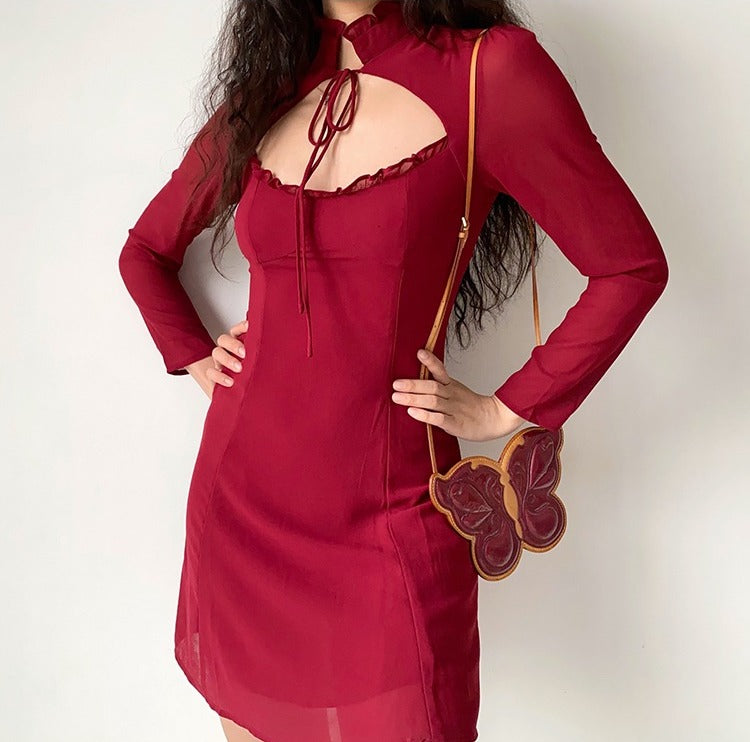 Ifomat Cordelia Hollow Mesh Dress