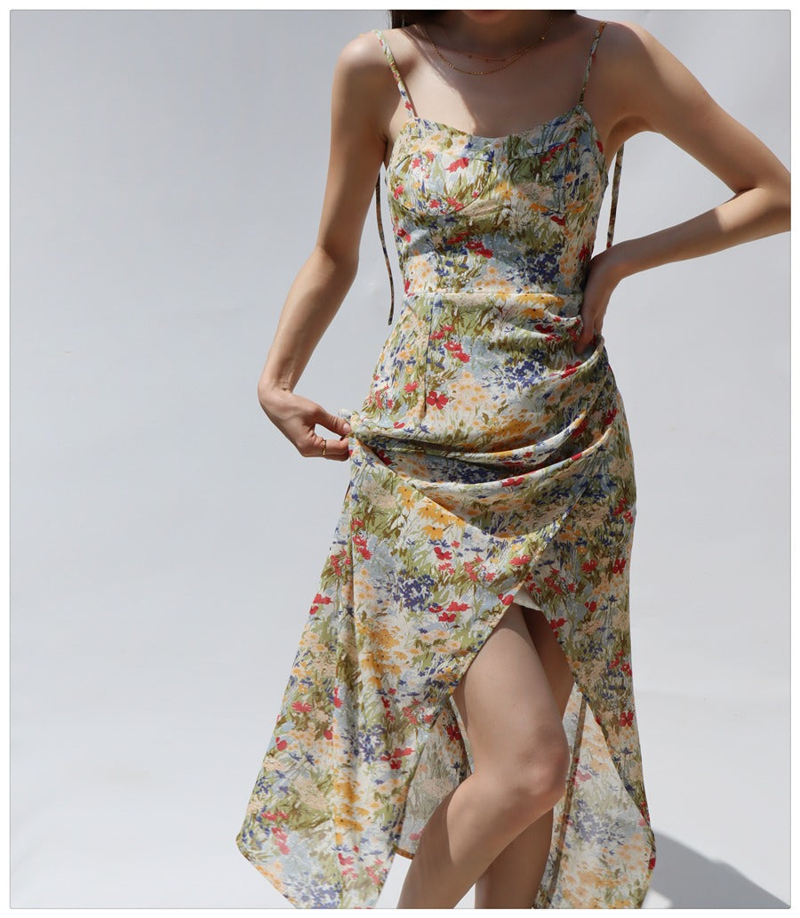 Ifomat Flower Painting Maxi Dress