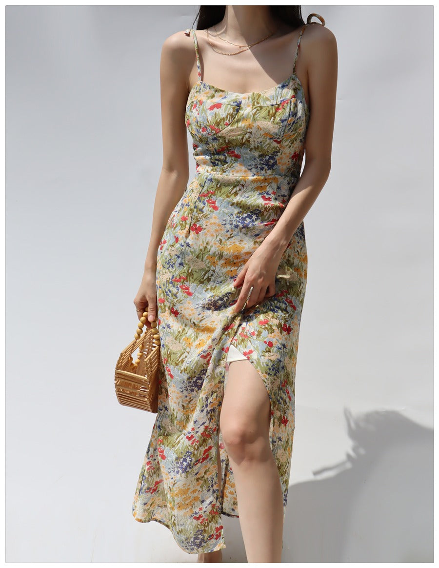 Ifomat Flower Painting Maxi Dress