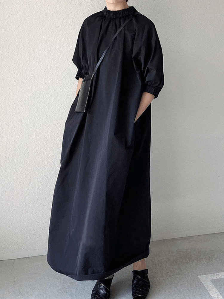 2024 New Fashion Elegant Stand Collar Graceful A-line Long Dress