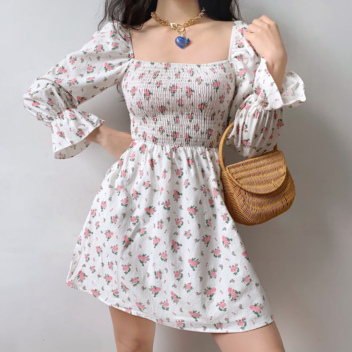 Ifomat Evelyn Floral Lantern Dress