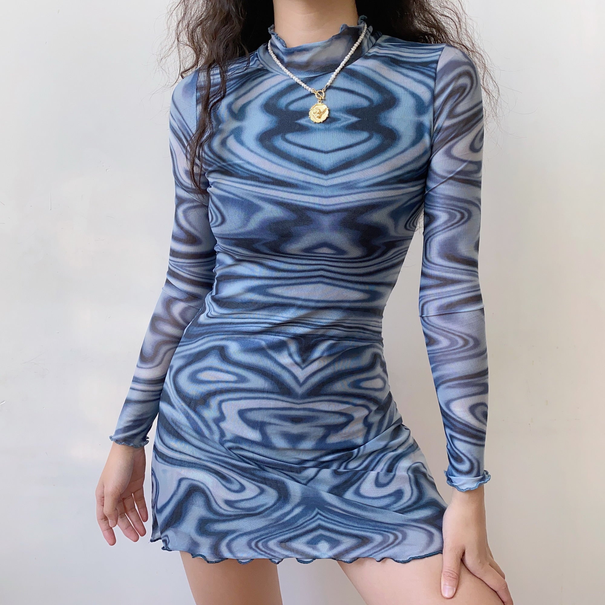 Ifomat DIY Tie Dye Mesh Dress