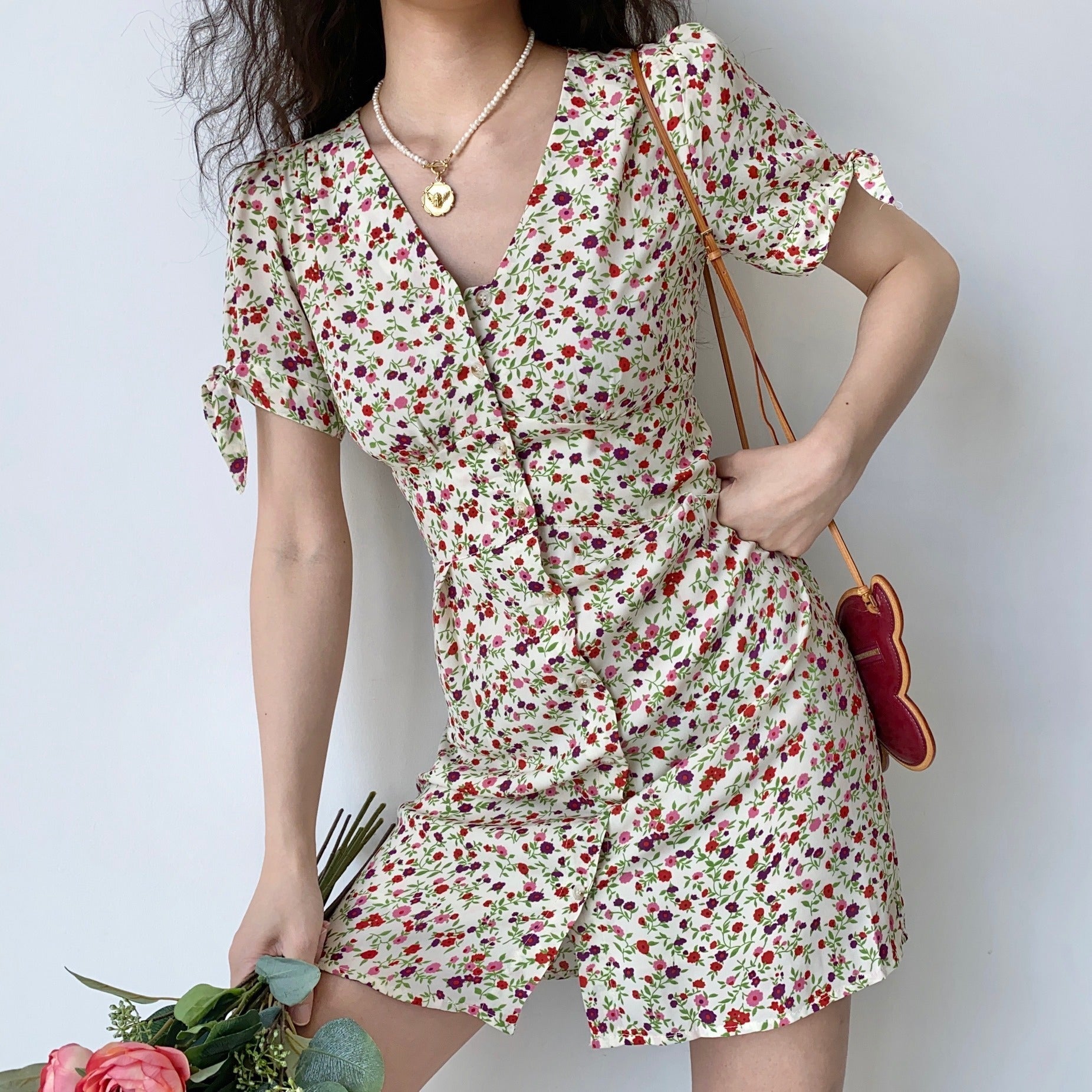 Ifomat Miriam Floral Button Dress