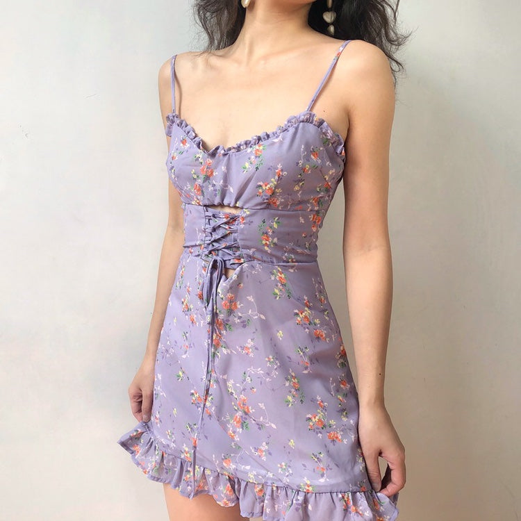 Ifomat Lavender Floral Frannie Dress