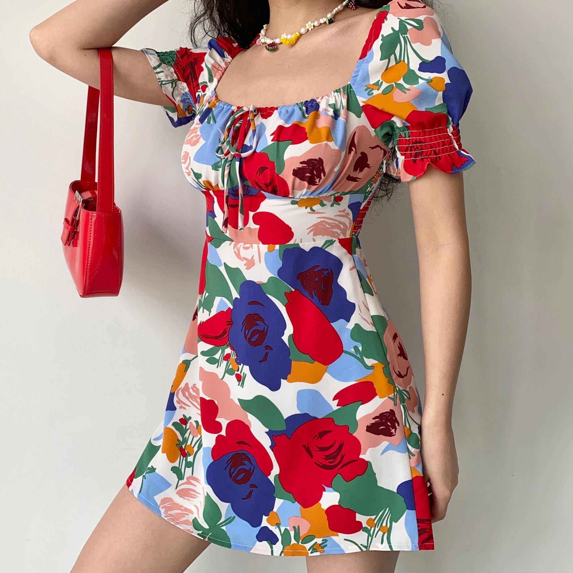 Ifomat Fleur Art Puff Dress