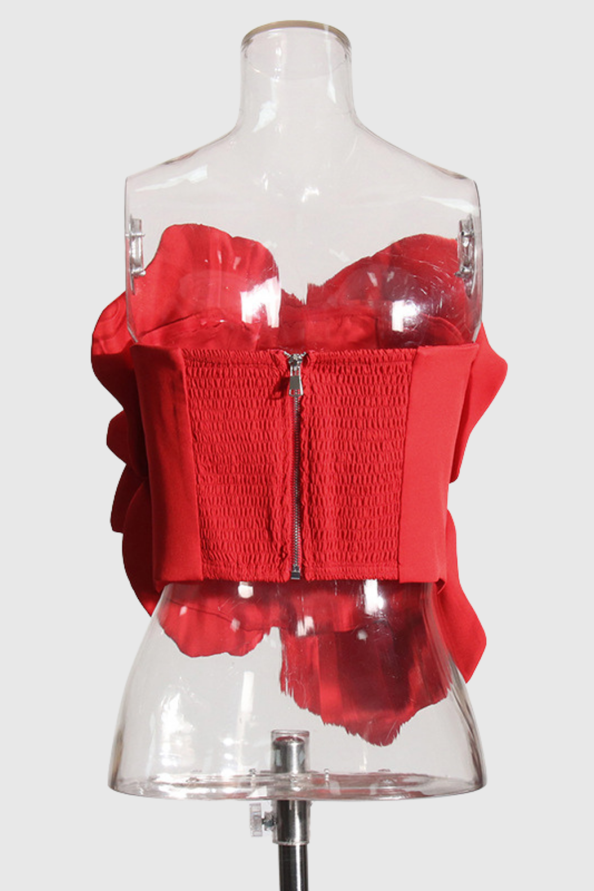 Amiri Flower Off Shoulder Top In Red