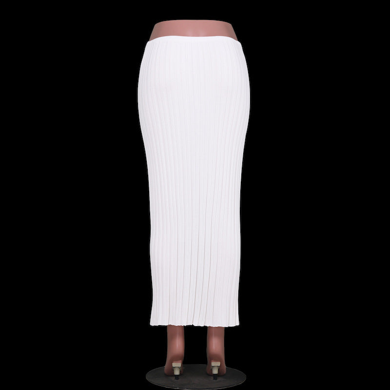 Summer Beach Cover-Up Skirts For Women Casual Ribbed Knit Maxi Skirt White Bodycon Dress Slim Bottom Cover Up Y2k SkirtChristmas Gifts