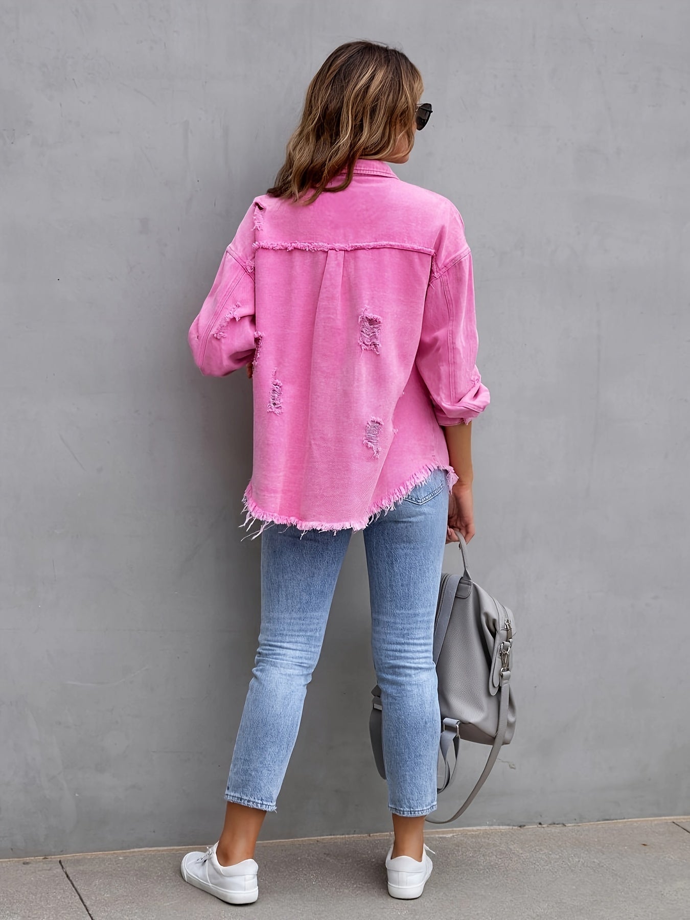 Judy - Ripped Oversized Denim Jacket