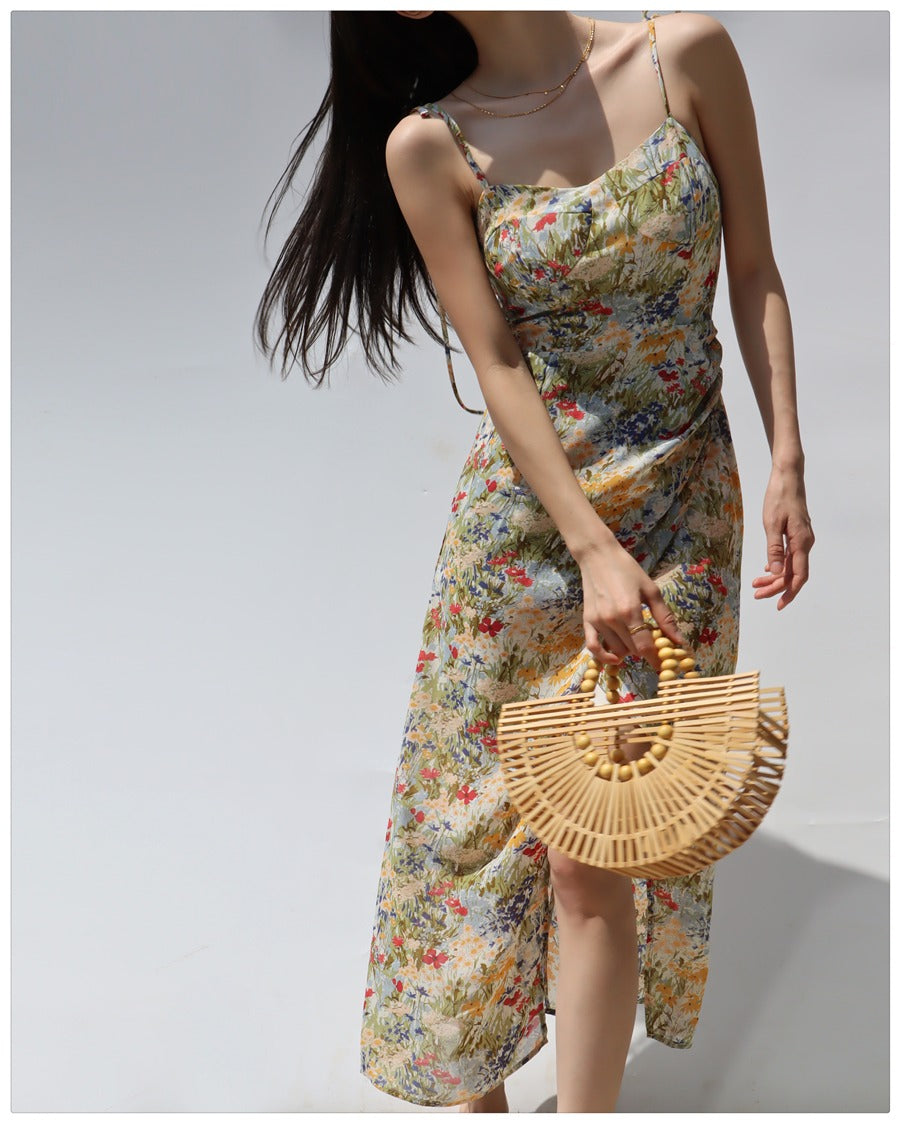 Ifomat Flower Painting Maxi Dress