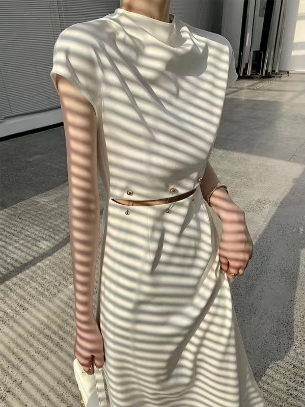 2024 New Fashion Elegant Original Designed Rivet Splicing Slim Dress