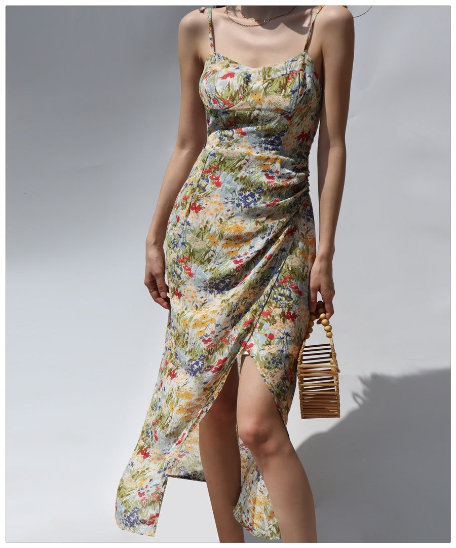 Ifomat Flower Painting Maxi Dress