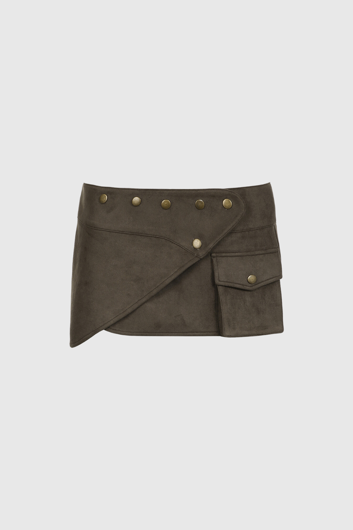 Afra Buckle Asymmetric Short Skirt