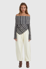 Agata Off Shoulder Stripe Top