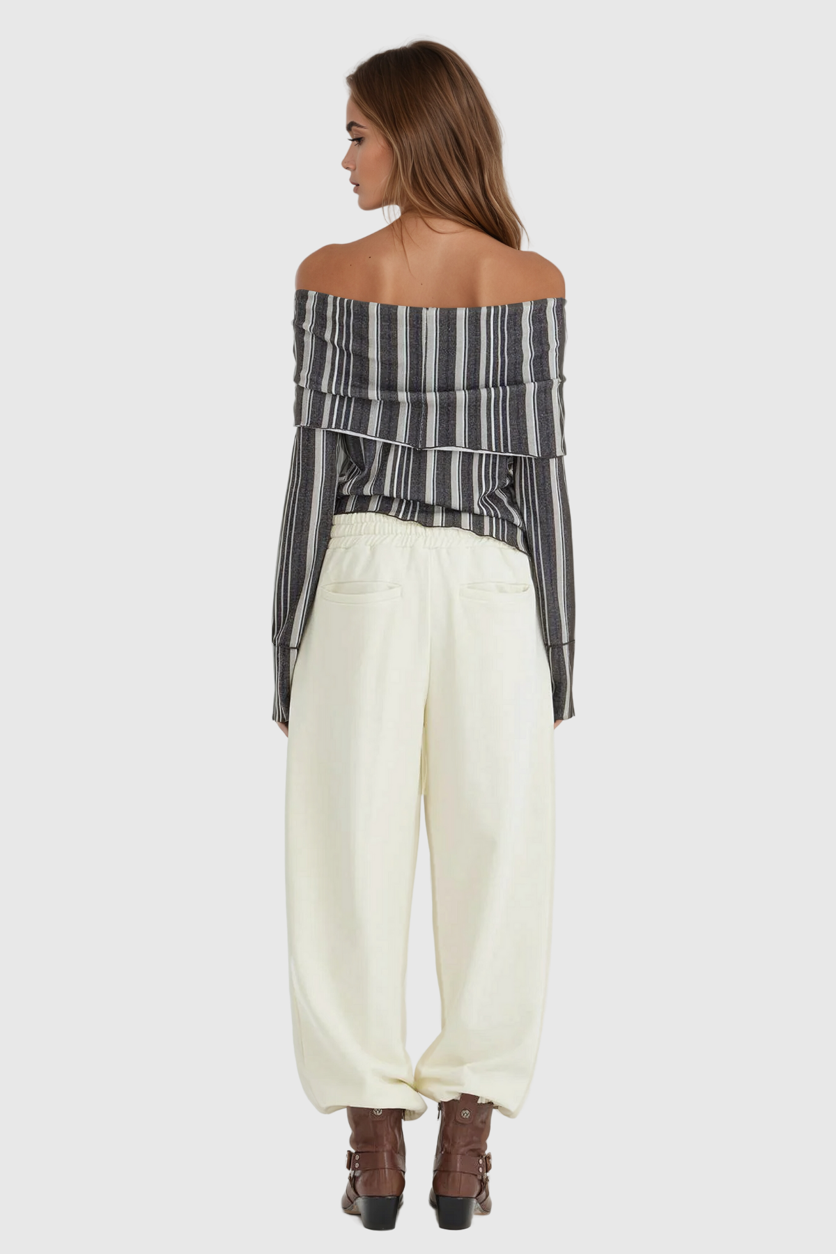 Agata Off Shoulder Stripe Top