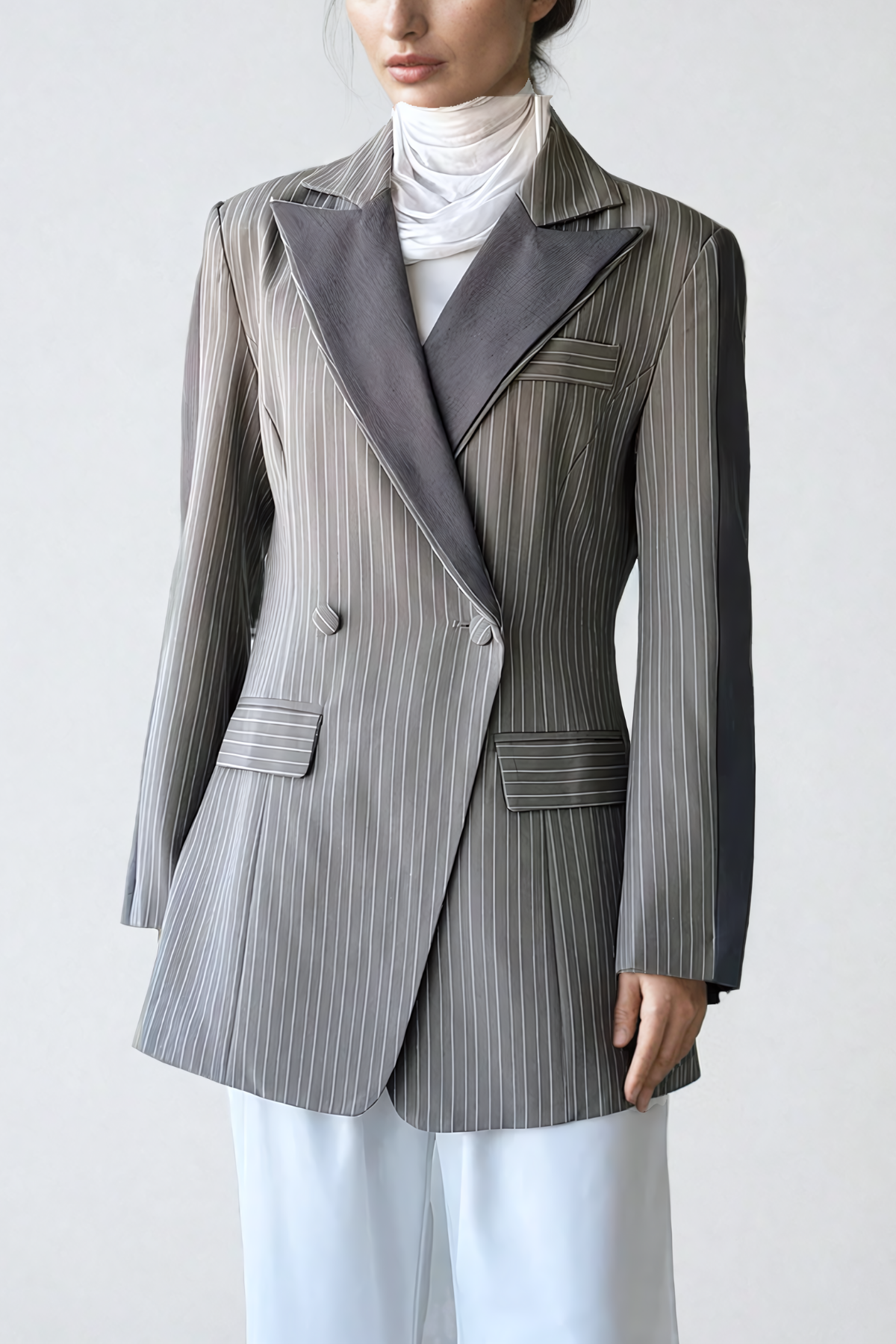 Alef Stripe Lapel Blazer