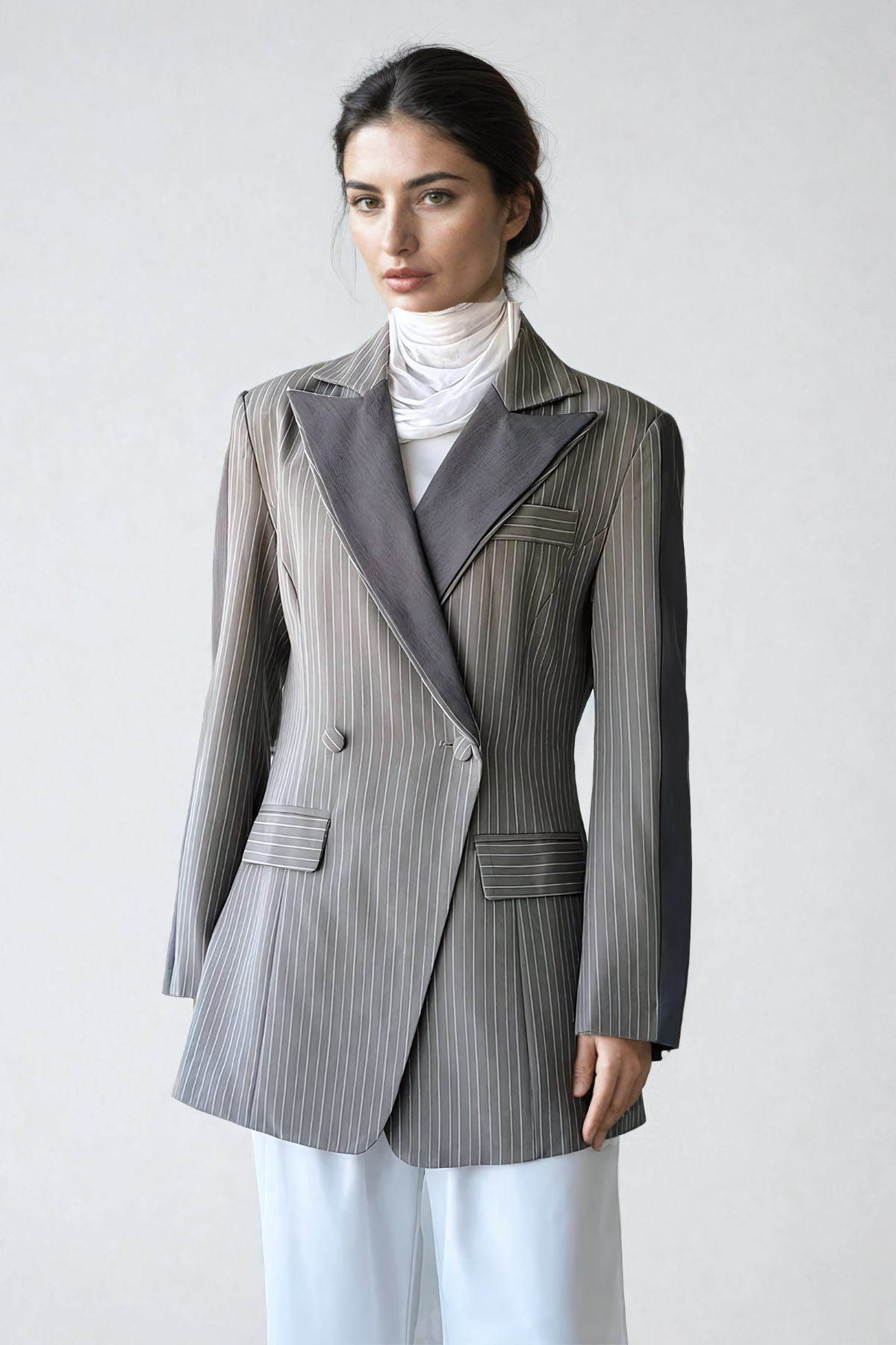 Alef Stripe Lapel Blazer