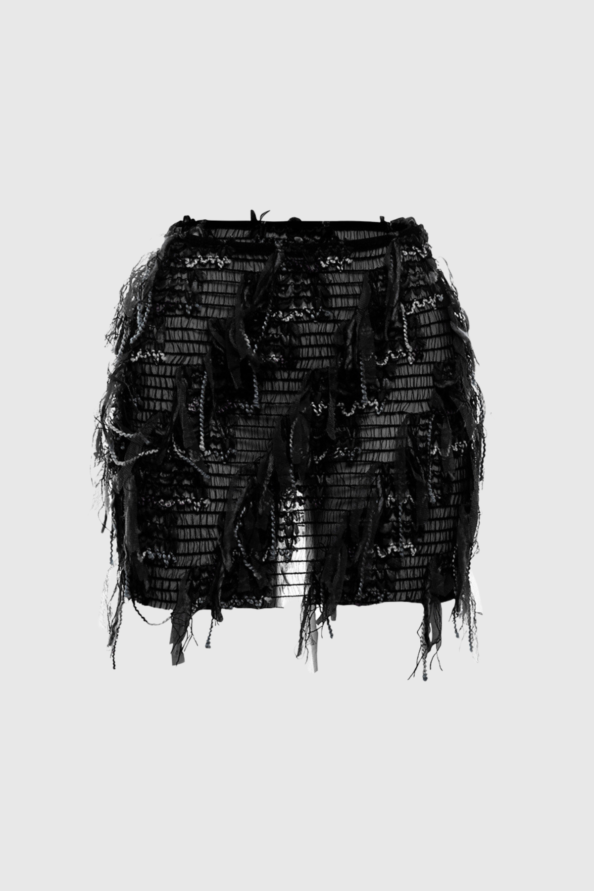 Alianna Fringe Stripe Mini Skirt