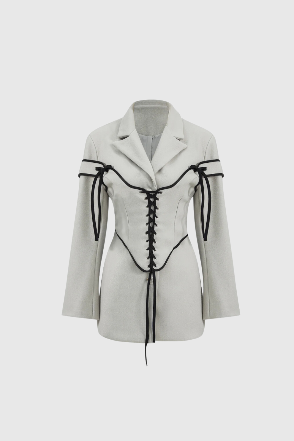 Alonsa Corset Lace Up Blazer In White