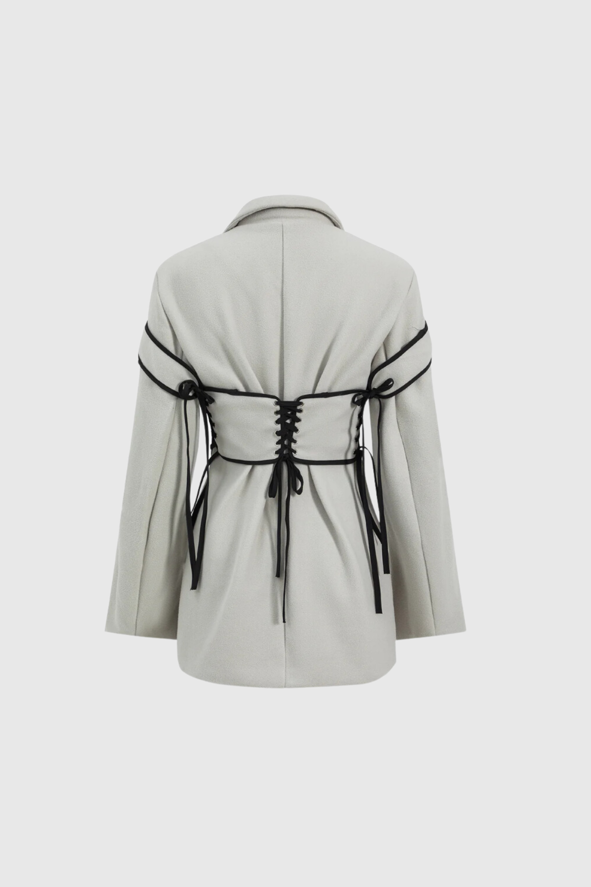 Alonsa Corset Lace Up Blazer In White